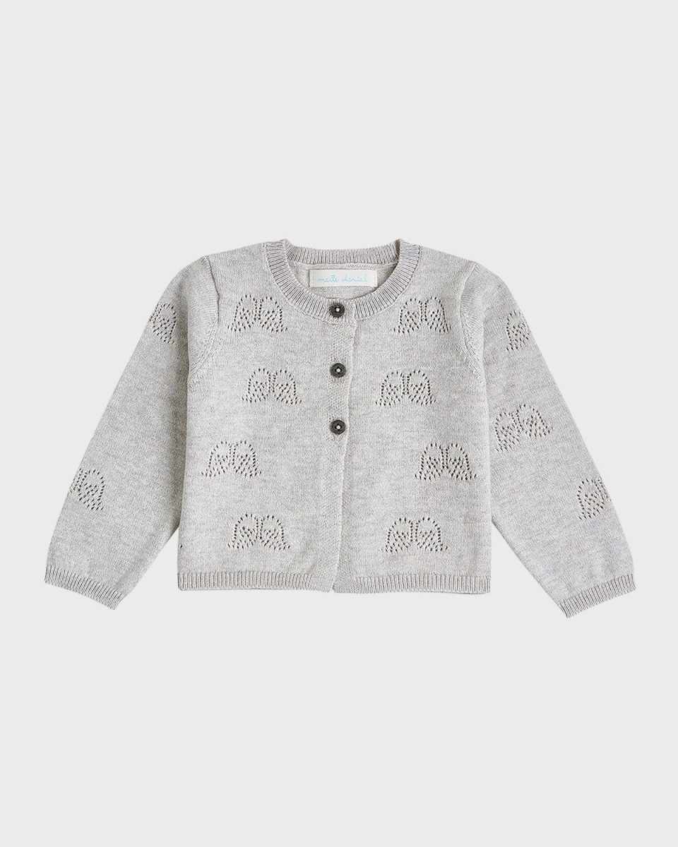 Kid's Angel Wing Pointelle Cardigan, Size 3M-24